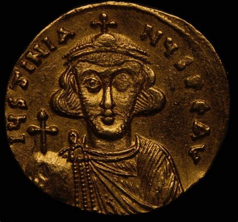 Byzantine Empire - Justinian II. First reign, 685-695 EF. AV Solidus. Constantinople, 687-692 ...