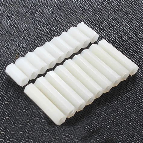 M5 Hex Nylon Column Slotted Double Pass Brass Standoff Spacer Bolts Nylon Plastic Bolts White In