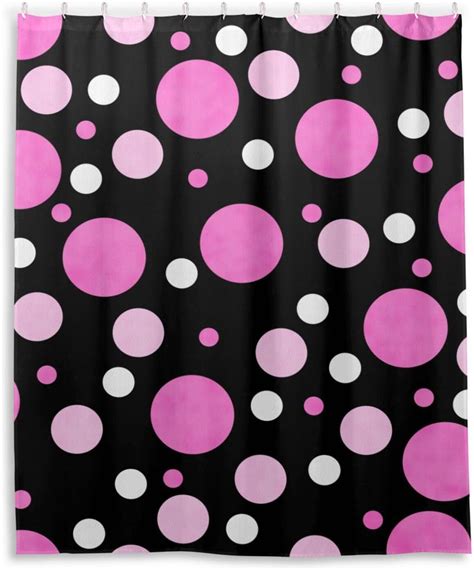 Coolnut Polka Dot Bathroom Waterproof Shower Curtain Set Bathtub