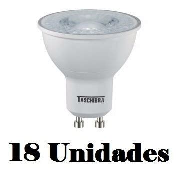 18 Lampada Dicroica Led Tdl 35 Gu10 4 9w 6500k Taschibra Parcelamento