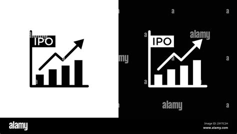 Ipo Initial Public Offering Icon Set In Black And White Color Simple