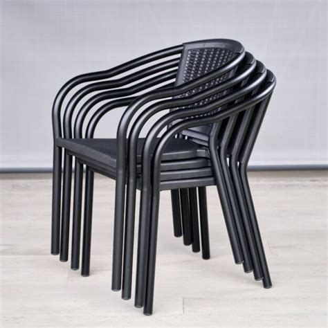 Square Black Metal Marble Effect Table Chairs Set Brent Range