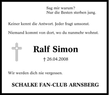 Traueranzeigen Von Ralf Simon Trauer In NRW De