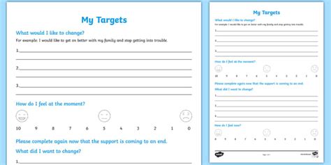 Setting Goals For Young People And Families Worksheet