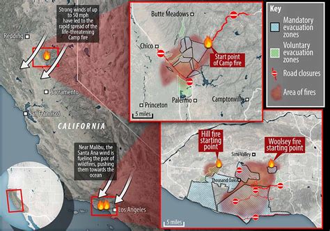 Raging Wildfires Burning Across California Kill At Least Nine And Force