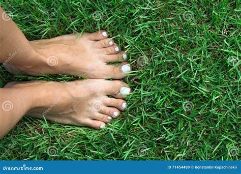 Barefoot Girl on the Soft Summer Grass Stock Image - Image of beauty ...