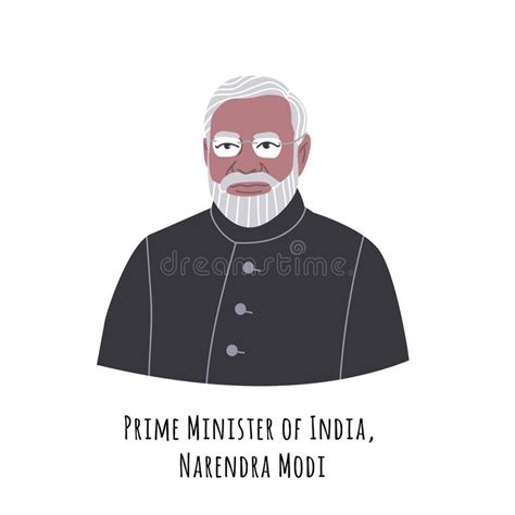 Narendra Modi Indian Pm Written In Hindi Calligraphy Stock Illustration