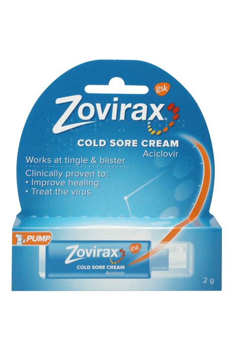 Zovirax Cold Sore Cream Pump 2g Medicines 163 3995