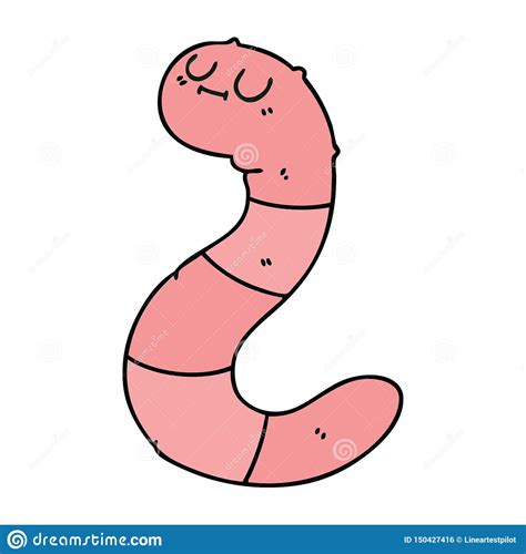 Hand Drawn Quirky Cartoon Worm Stock Vector Illustration Of Funny