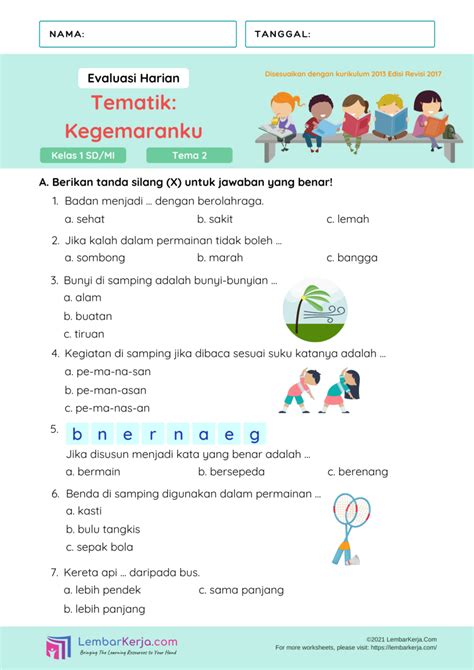 Soal Ulangan Kelas Sd Satu Trik