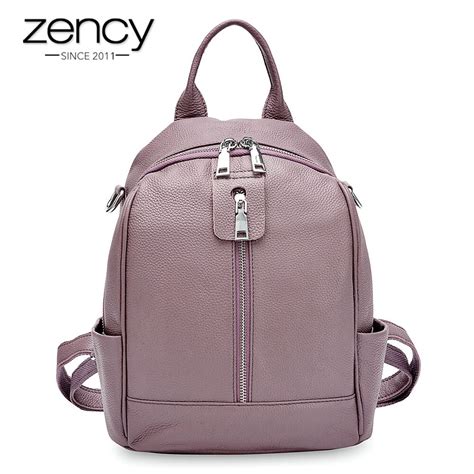 4 Zency Fashion Women Backpack 100 Cowhide Genuine Leathe Flickr