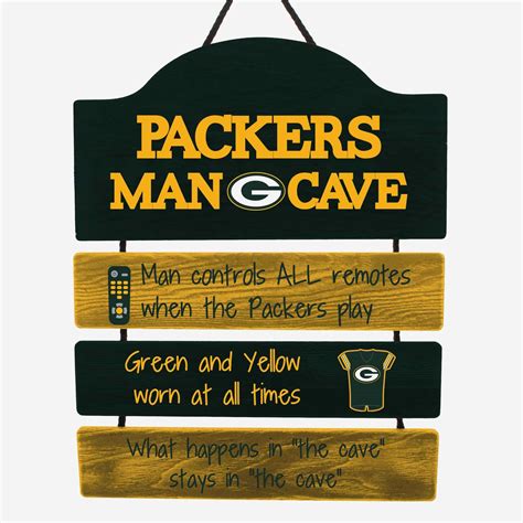 Green Bay Packers Man Cave Rules Sign - Mymancave Store