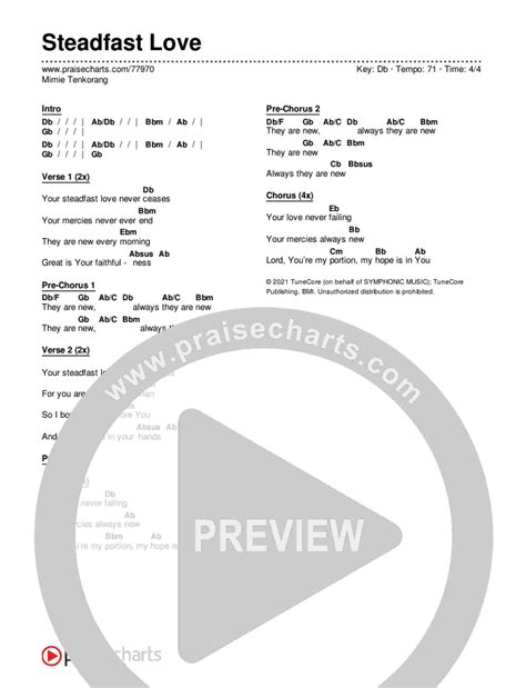 Steadfast Love Chords PDF (Mimie Tenkorang) - PraiseCharts