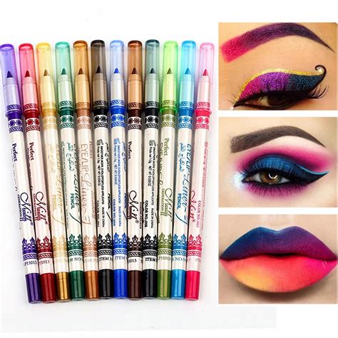 12 Pcslot Solid Eyeliner Pen Waterproof Pigment Eye Liner Cosmetic For