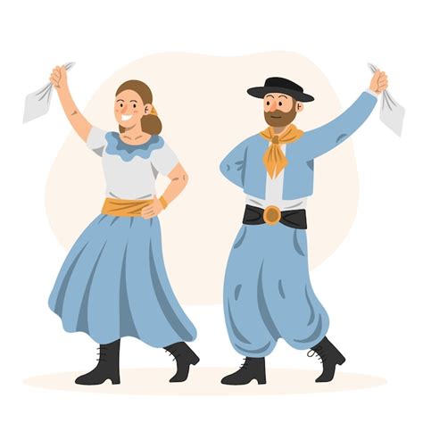 Free Vector Hand Drawn Gaucho Character Dancing Illustration