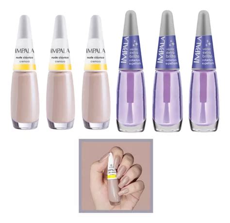 Kit Esmalte Impala Nude Cl Ssico Verniz Brilhante Mercadolivre