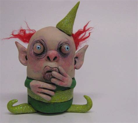 Lowbrow Art Sculpture Christmas Holiday Elf Ooak Art Doll Creature By