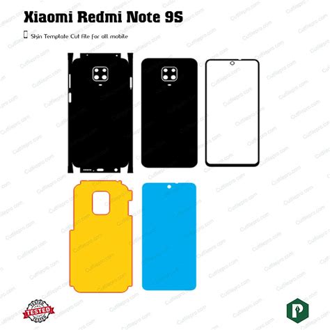 Xiaomi Redmi Note 9s Cut File Template Vector