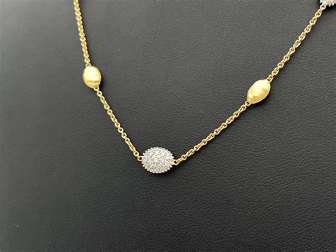 Lot Marco Bicego 18k Yellow Gold 60cttw Diamond Siviglia Collection Station Necklace