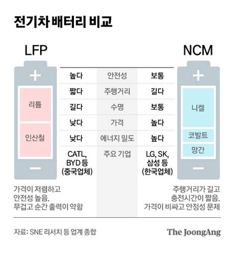 K배터리 도전장 던졌다중국이 앞선 Lfp 배터리 장점 뭐길래 중앙일보