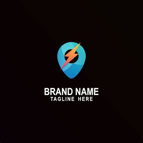 Premium Vector Thunder Pin Awesome Inspiration Logo