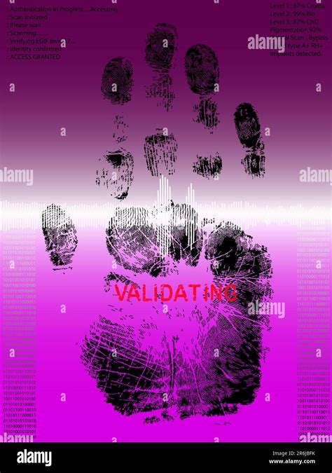 Hand Placed On A Biometric Scanner Authenticating For Access Stock