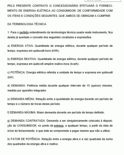 Modelo De Contrato De Fornecimento De Energia El Trica Consumidor