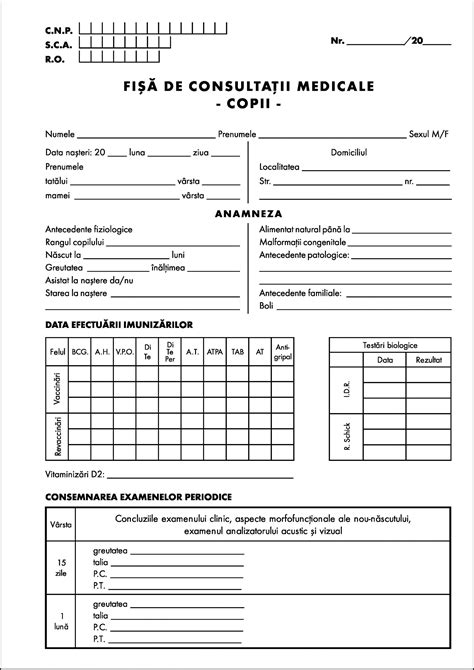 Fisa De Consultatii Medicale Copii 50 File Set DarcomShop Ro