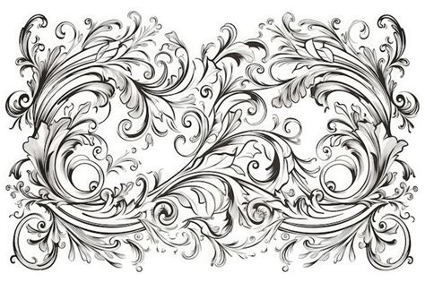 Premium Ai Image Monochromatic Floral Pattern Drawing Generative Ai