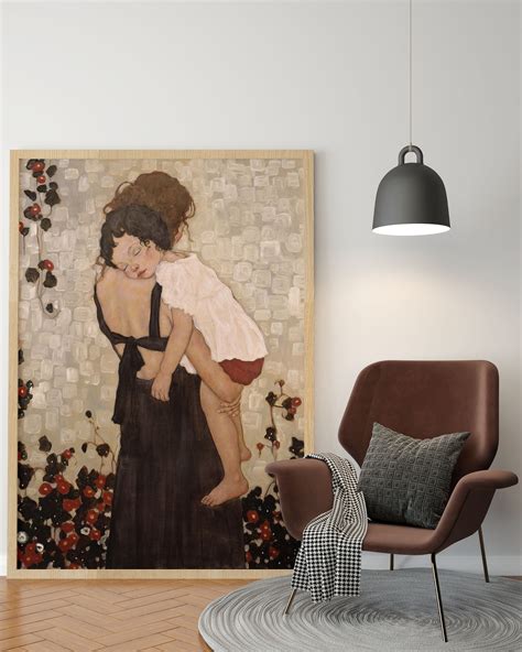 Gustav Klimt Mutter Und Kind Leinwand Mutter Und Kind Druck Etsy De