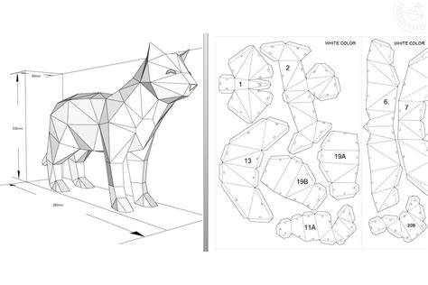 Standing Cat D Papercraft Template Hobbymo