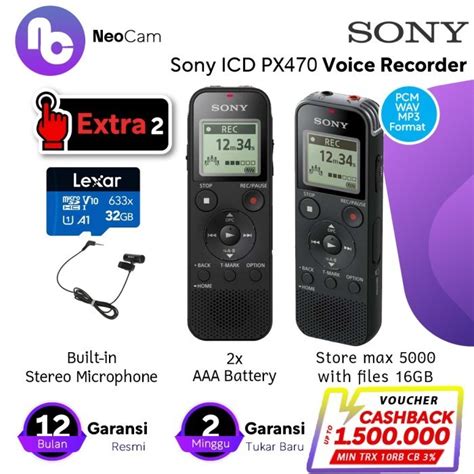 Jual Sony Icd Px470 Digital Voice Recorder Px 470 Perekam Suara