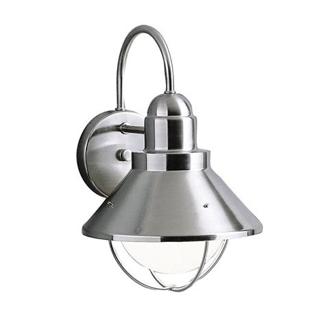 Kichler Seaside 12 In H Brushed Nickel Dark Sky Outdoor Wall Light In