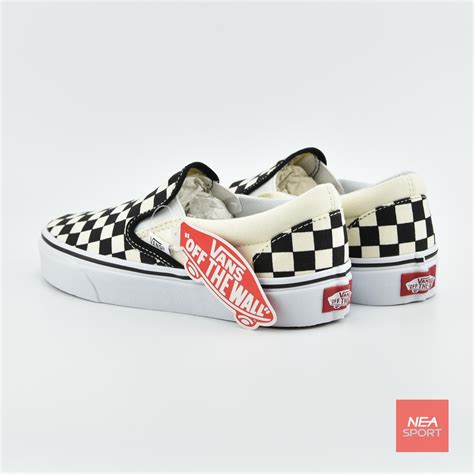 โค้ด 1malldd25 ลดอีก10 Vans Classic Slip On Checkerboard Blackwhite