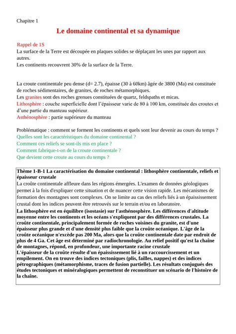 PDF Chapitre 1 Le Domaine Continental Et Sa Dynamiquesvtmortain Fr Wp