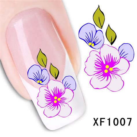 Buy 1pcs Diy Water Transfer Nail Art Stickers Flower For Nail Art Tools