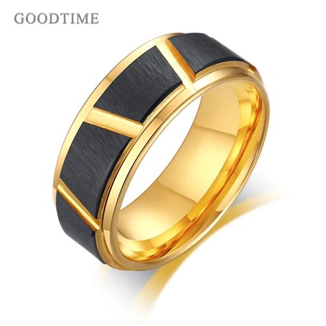 Anillo De Carburo De Tungsteno Para Hombre Sortija De Boda Color