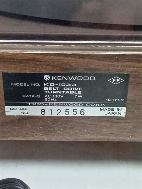 Vintage Kenwood KD 1033 2 Speed Belt Drive Manual Turntable Needs