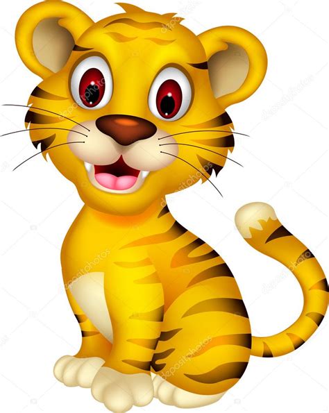 Cute Baby Tiger Posing Stock Vector Starlight789 25789035