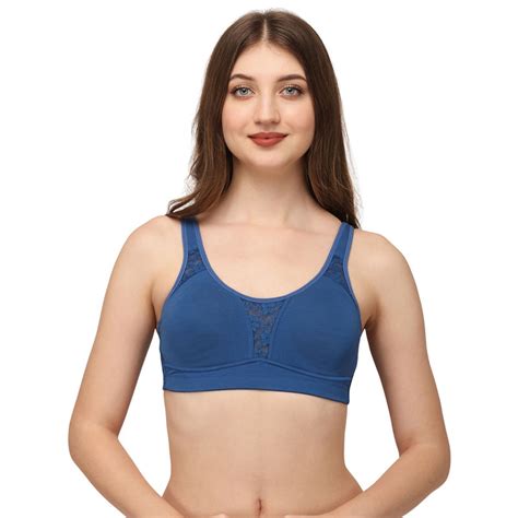 Soie Womens Full Coverage Non Padded Non Wired Bra Blue Buy Soie Womens Full Coverage Non