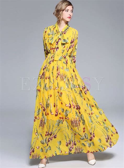 Buy Yellow Floral Dress Maxi In Stock