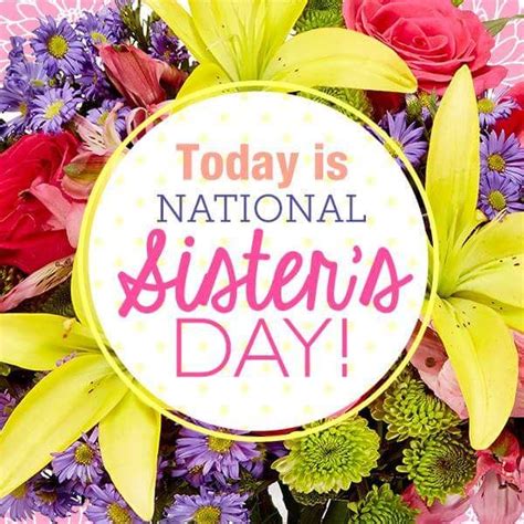 The National Sisters Day Greeting Card Is Surrounded By Colorful