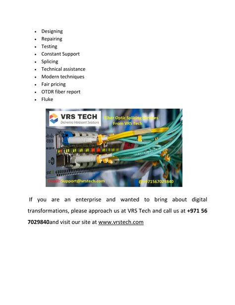 PPT Fiber Optic Splicing Companies UAE Fiber Optic Cabling Dubai