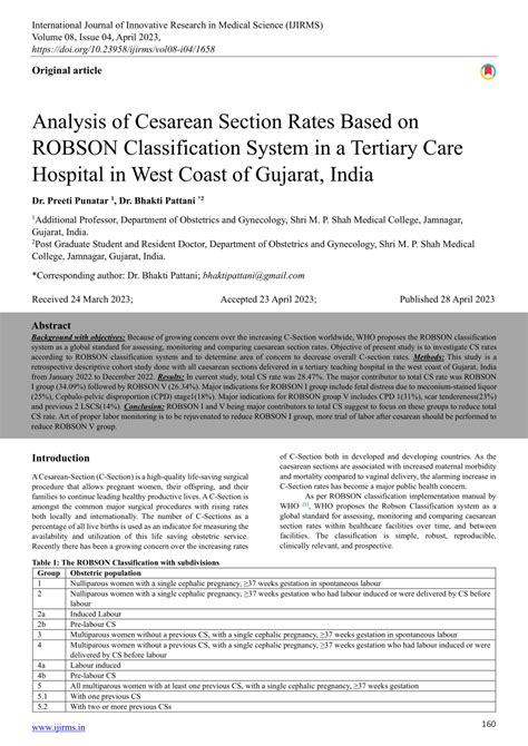 PDF Analysis Of Cesarean Section Rates Based On ROBSON Classification