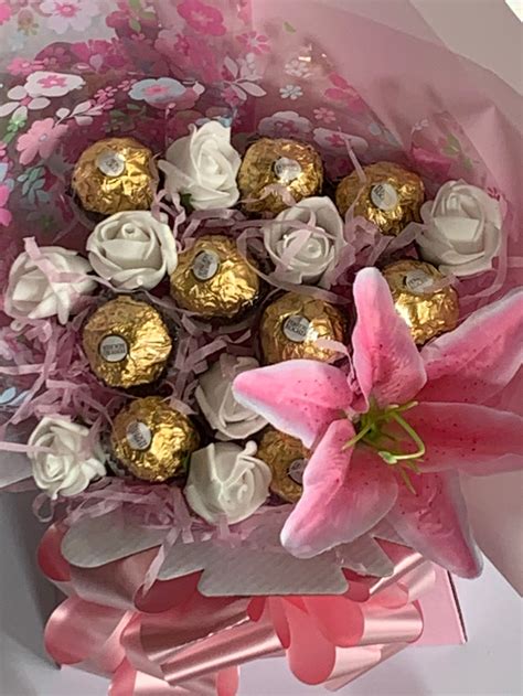 Ferrero Rocher Chocolate Bouquet Flowers Sweet Gift Treat Etsy