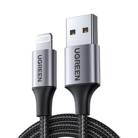 Ugreen Lightning To Usb Cable Alu Case With Braided 1m Black 60156 Simplytek