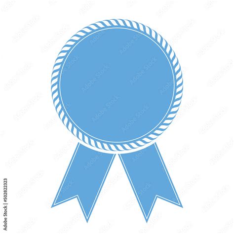 vector illustration of blue award ribbon banner on white background ...