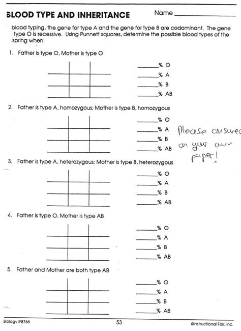 How To Solve Punnett Squares For X Linked Traits Worksheet Answer Key Revealed