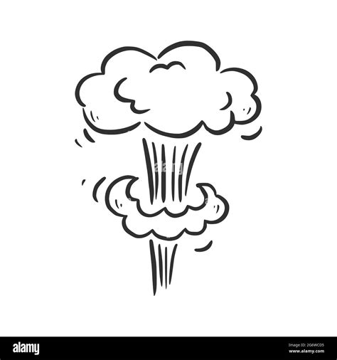 Hand Drawn Explosion Cloud Splash Smoke Element Comic Doodle Sketch