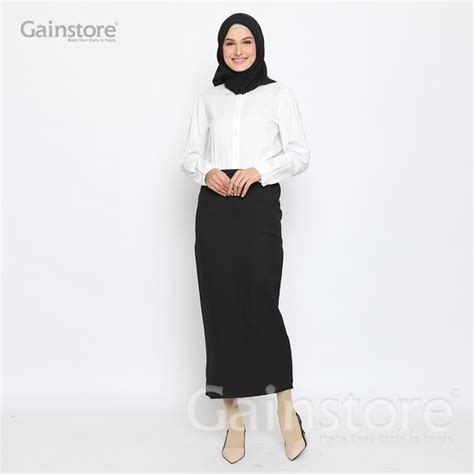 Jual ROK A WANITA ROK KERJA POLOS ROK FORMAL ROK SPAN PANJANG ROK